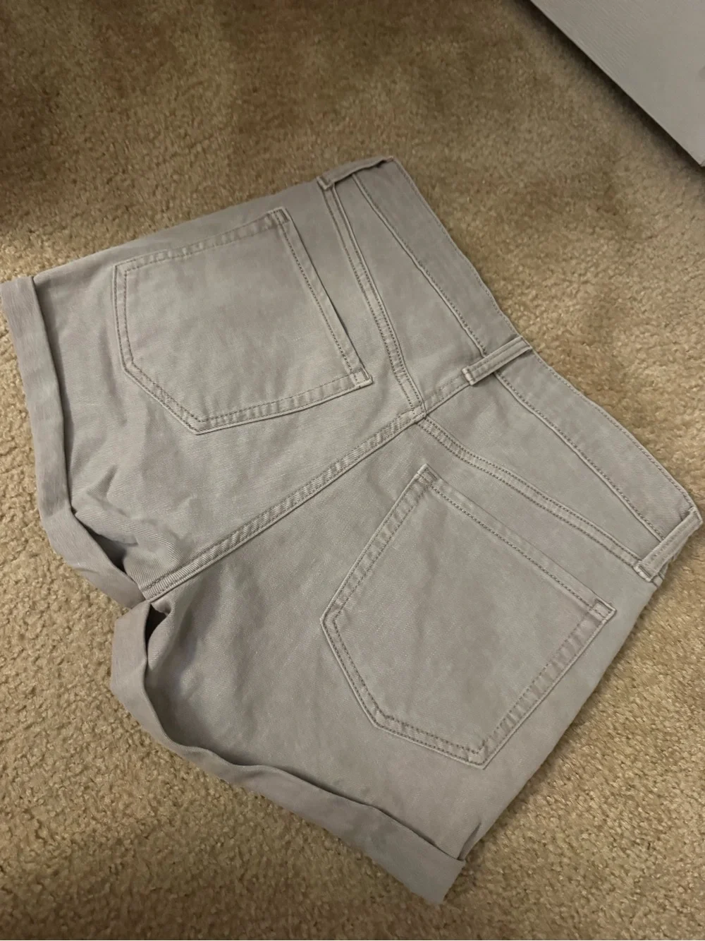 Old Navy Women's Taupe Rolled-Hem High-Rise Jean Shorts